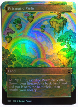 Prismatic Vista FOIL Proxy Card with Custom Cute Illustrated Rainbow Art Design - Image 5