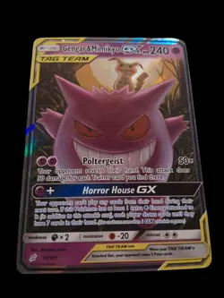 Gengar & Mimikyu GX 53/181 - Team Up - Ultra Rare Holo Pokemon Card - NM/EXC - Image 1
