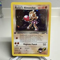 Rockets Hitmonchan 1st Edition Gym Heroes Trading Card 11/132 Vintage - Image 1