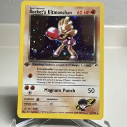 Rockets Hitmonchan 1st Edition Gym Heroes Trading Card 11/132 Vintage - Image 4