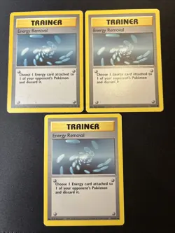 3x Lot Bulk Energy Removal 92/102 Base Set - Pokemon Card TCG 1999 - Image 1