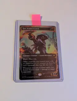 Gev, Scaled Scorch (Borderless) (Raised Foil) -Foil Near Mint MTG Bloomburrow - Image 1