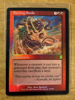 Magic The Gathering ✨BURNING SANDS FOIL ✨Odyssey MINT Rare 2001 UNPLAYED MTG - Image 1