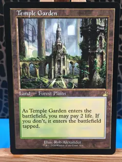 MTG - Temple Garden. Ravnica Remastered. Retro Rare Shockland - Forest / Plains. - Image 1