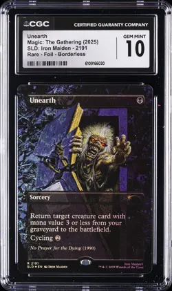 2025 MAGIC : THE GATHERING SLD : IRON MAIDEN #2191 UNEARTH CGC 10 GEM MINT - Image 1