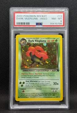 2000 Pokemon Team Rocket Dark Vileplume Holo #13 1st Edition PSA8 - WOTC Vintage - Image 1