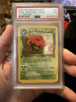 2000 POKEMON ROCKET 1ST EDITION #13 DARK VILEPLUME-HOLO PSA 7 - Image 1