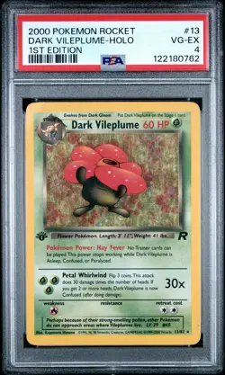 2000 POKEMON ROCKET 1ST EDITION #13 DARK VILEPLUME-HOLO PSA 4 - Image 1
