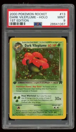 2000 POKEMON ROCKET DARK VILEPLUME HOLO 1ST EDITION #13/82 PSA 9 - Image 1