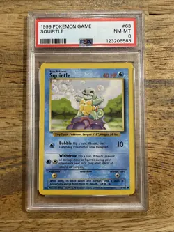 GRADED PSA 8 1999 Pokemon Game Squirtle #63 - Image 1