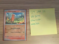 Pokemon TCG Charmander 004/165 - 151 EN EB Games Stamp Promo Un-Sealed - Image 1
