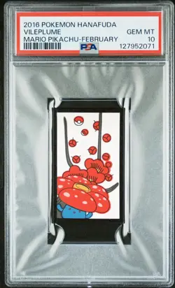 2016 POKEMON HANAFUDA MARIO PIKACHU FEBRUARY VILEPLUME PSA 10 - Image 1