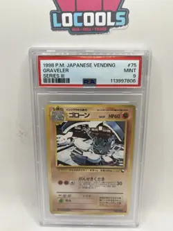 1998 Pokemon Japanese Vending Series III 3 Graveler #75 Graded PSA 9 Mint - Image 1