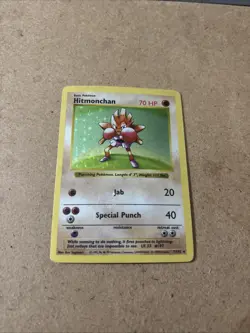 Pokemon TCG Hitmonchan Holo Rare Shadowless Base Set 7/102 - Image 1