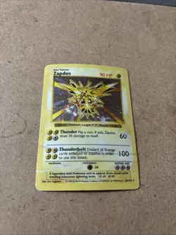 Pokemon TCG Zapdos Holo Rare Base Set 16/102 Vintage 1999 - Image 1