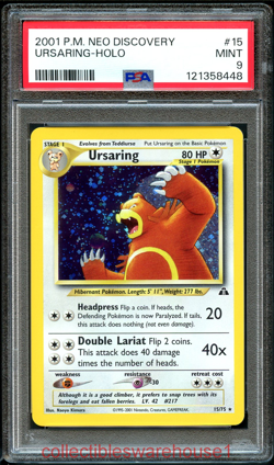Pokemon Neo Discovery Ursaring Holo 15 PSA 9 - Image 1