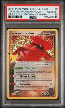 2021 POKEMON CELEBRATIONS CLASSIC COLL #9 TEAM MAGMA'S GROUDON-HOLO PSA 10 - Image 1