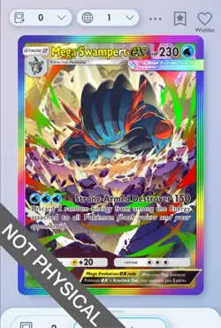 Pokemon TCG Pocket - Mega Swampert Rainbow Rare 2⭐, Fantastical Parade, English - Image 1