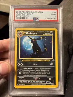 2001 POKEMON NEO DISCOVERY 1ST ED #13 UMBREON-HOLO PSA 9 - Image 1