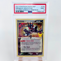 Greninja Gold Star SWSH144 PSA 9 Celebrations Promo Pokemon TCG HD galaxy swirl - Image 1