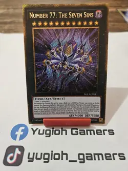 Yu-Gi-Oh Number 77 The Seven Sins PGL3 1st Edition Secret Gold Light Played - Image 1