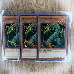 Yu-Gi-Oh! x3 Thunder Dragon (HISU-EN046) 1st Edition Super Rares Playset LP - Image 1