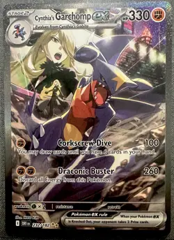 Pokemon TCG Cynthia's Garchomp ex - 232/182 - SV10: Destined Rivals SIR - Image 1
