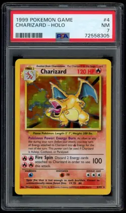 Charizard 4/102 Base Set Holo PSA 7 - Pokemon Card - (2) - Image 1