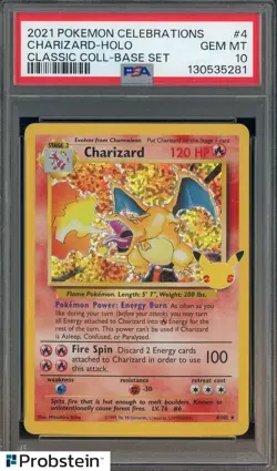 2021 Pokemon Celebrations Classic Base Set #4 Charizard Holo PSA 10 GEM MINT - Image 1