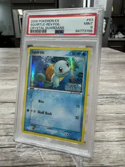 2006 POKEMON EX CRYSTAL GUARDIANS #63 SQUIRTLE-REVERSE FOIL PSA 9 - Image 1