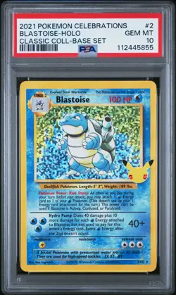 2021 Pokemon Classic Collection Celebrations 2/102 Blastoise Holo PSA 10 - Image 1