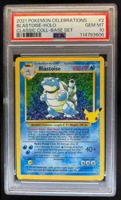 2021 Pokemon SWSH Celebrations Blastoise Classic Collection #2/102 PSA 10 - Image 1
