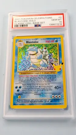 Blastoise Holo PSA 10 GEM 2021 Pokemon Celebrations Classic Collection 2/102 - Image 1