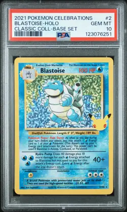 2021 POKEMON CELEBRATIONS CLASSIC COLLECTION #2 BLASTOISE-HOLO PSA 10 - Image 1