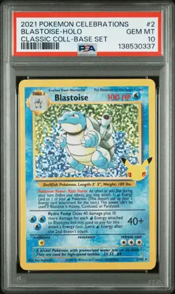 2021 POKEMON CELEBRATIONS CLASSIC COLLECTION #2 BLASTOISE-HOLO PSA 10 - Image 1