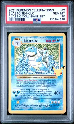 2021 POKEMON CELEBRATIONS CLASSIC COLLECTION #2 BLASTOISE-HOLO PSA 10 - Image 1