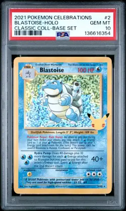 2021 POKEMON CELEBRATIONS CLASSIC COLLECTION #2 BLASTOISE-HOLO PSA 10 - Image 1