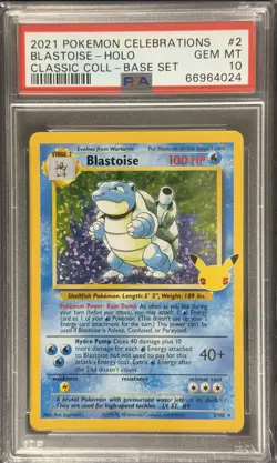 2021 POKEMON CELEBRATIONS CLASSIC COLLECTION BLASTOISE-HOLO#2 PSA 10 - Image 1