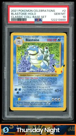 2021 POKEMON SW&SH CELEBRATIONS BLASTOISE CLASSIC COLLECTION HOLO PSA 10 - Image 1
