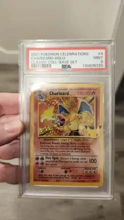 Charizard 4/102 Pokemon Celebrations Base Set Holo Classic Collection 2021 PSA 9 - Image 1