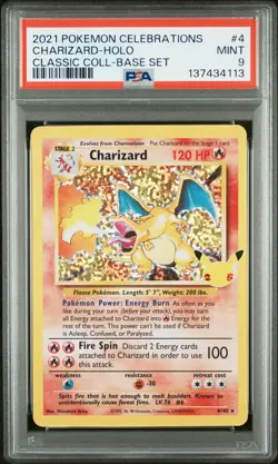 2021 POKEMON CELEBRATIONS CLASSIC COLLECTION #4 CHARIZARD-HOLO PSA 9 - Image 1