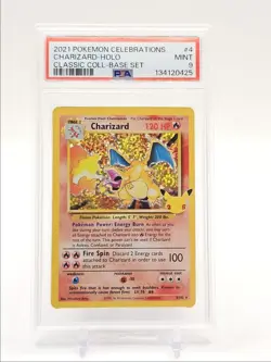 CHARIZARD 2021 POKEMON CELEBRATIONS CLASSIC COLLECTION HOLO 4/102 PSA 9 Q5686 - Image 1