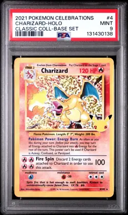 2021 POKEMON CELEBRATIONS CLASSIC COLLECTION 4 CHARIZARD-HOLO PSA 9 - Image 1