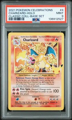 2021 POKEMON CELEBRATIONS CLASSIC COLLECTION #4 CHARIZARD-HOLO PSA 9 - Image 1