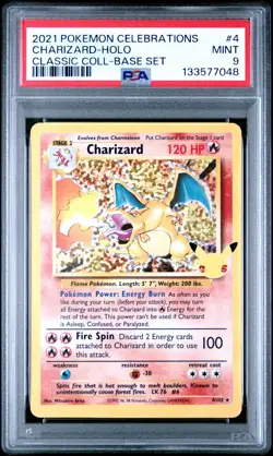 2021 POKEMON CELEBRATIONS CLASSIC COLLECTION #4 CHARIZARD HOLO PSA 9 - Image 1