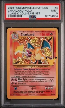 2021 Pokemon Celebrations Classic Collection Holo #4 Charizard PSA MINT 9 - Image 1