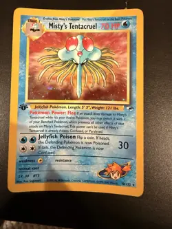 Pokemon TCG Misty's Tentacruel Holo Rare Card 10/132 Gym Heroes Vintage - Image 1