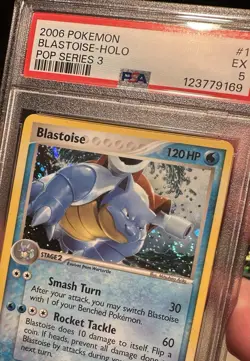 2006 POKEMON POP SERIES 3 #1 BLASTOISE-HOLO PSA 5 ~ SWIRL COMING OUT IF CANNON! - Image 2