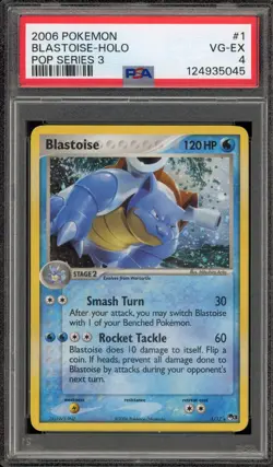 Pokemon Blastoise POP Series 3 Holo Rare #1 PSA 4 - Image 1