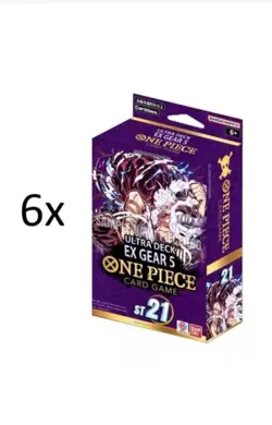 One Piece TCG Starter Deck Case X6 English Gear 5 (ST21) -51 Cards Sleeve - Image 1